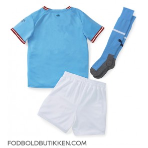 Manchester City Hjemmebanetrøje Børn 2022-23 Kortærmet (+ Korte bukser)